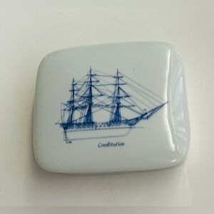 New Constitution Box White with Blue Constitution Ship Piccadilly West London